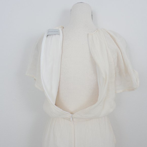 Objects Without Meaning Cream Gauze Short Sleeve Skinny Leg Size Small Jumpsuit - Picture 14 of 16